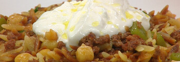 ORZO WITH MINCED MEAT AND CHIKPEA